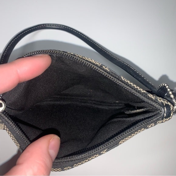 Coach Wristlet Wallet Signature‎ C Jaquard Print Classic Mini Bag Black Logo - Picture 6 of 9